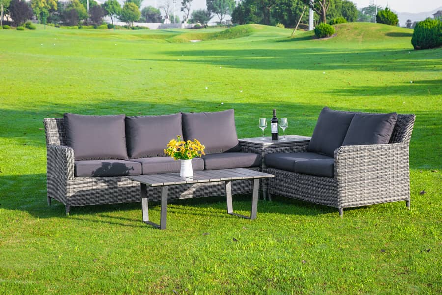 Bộ bàn trà Polywood 4 chiếc có hộp đựng